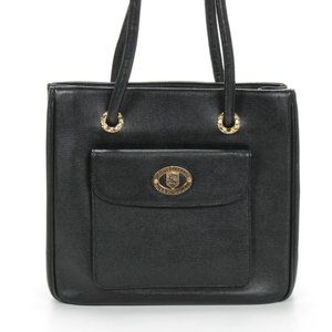 Burberry Black Cross Grain Leather Shoulder Bag